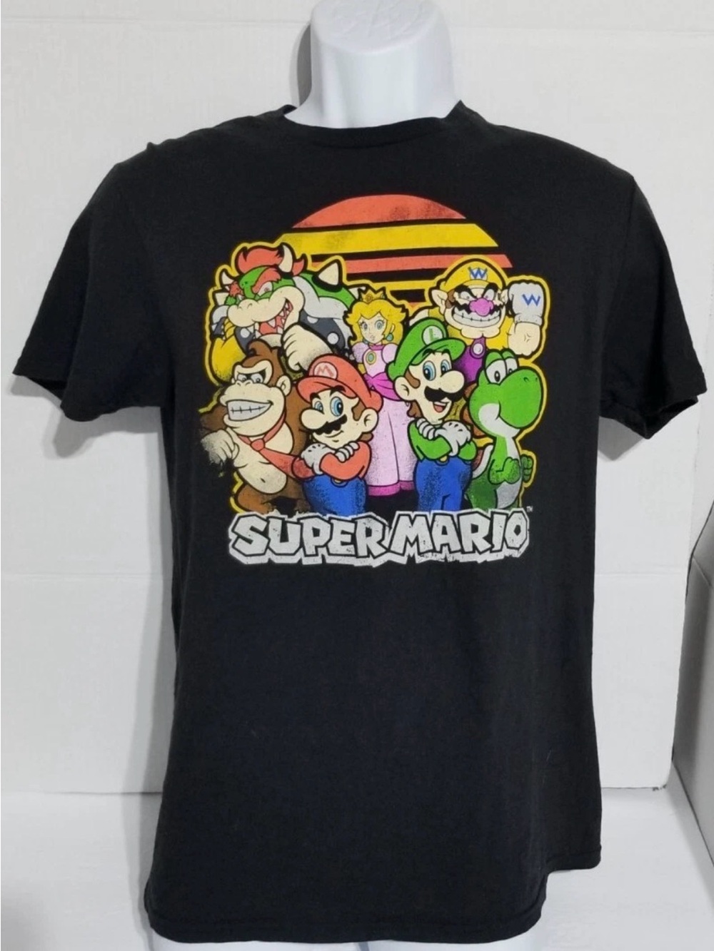 Super Mario Black Graphic T-Shirt featuring Mario & Friends Retro